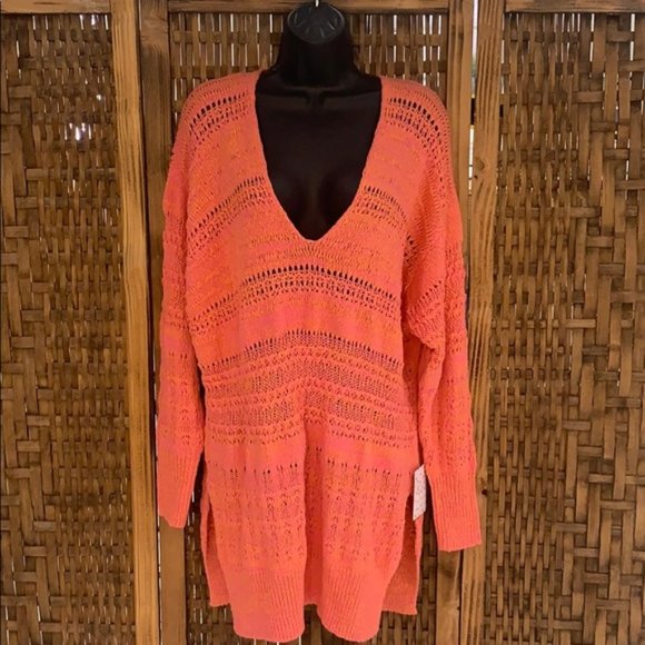 NWT Free People Hot Tropics V Neck Sweater - Picture 4 of 14